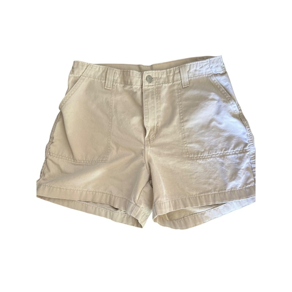 Faded Glory Khaki Shorts Women's Size 12 High Rise 100% Cotton Y2K Classic